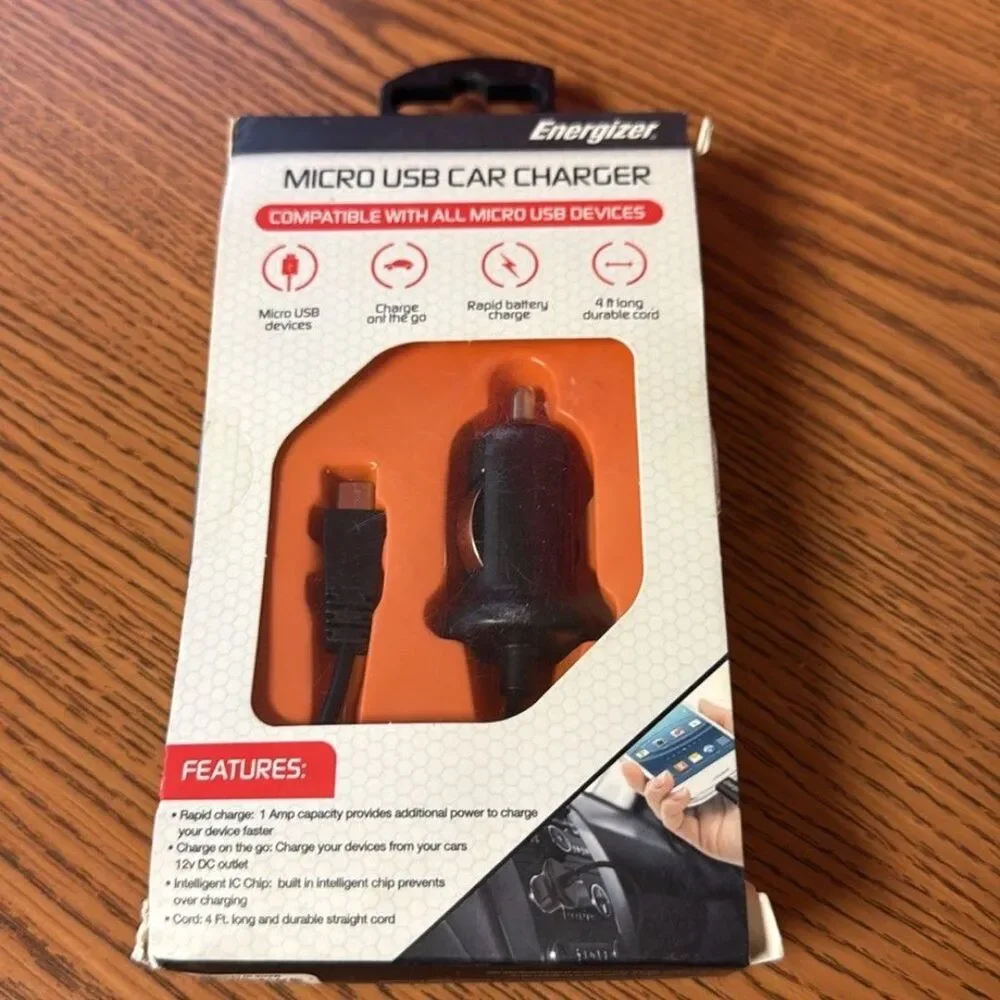 NWT Energizer  Micro USB Car Charger